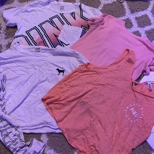 4 shirts from pink great back to school clothes:)